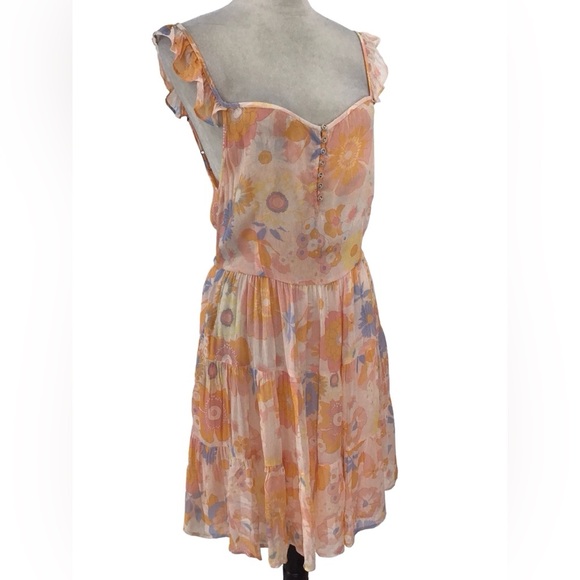 Supernatural Floral Tiered Ruffle Sleeve Chiffon Sundress NEW - Picture 5 of 8